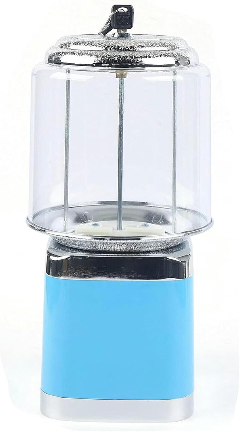 Candy Gumball Vending Machine Candy Dispenser, Commercial 1-inch Gumball Vending Machine with Keys, Automatic Candy Machine Dispenser for Gaming Stores (Blue)