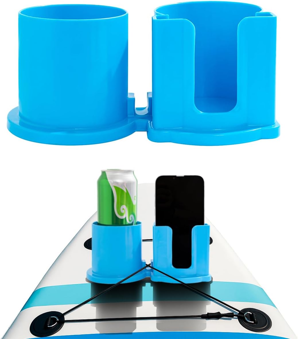 Paddleboard Cup Holder, Kayak Drink Holder for Paddle Board Cup and Phone Holder, Sup Surfboards Canoes Kayak Paddle Board Accessories for Types of Cup Bottle Drink(Blue)