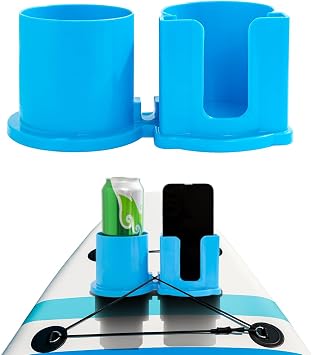 Paddleboard Cup Holder, Kayak Drink Holder for Paddle Board Cup and Phone Holder, Sup Surfboards Canoes Kayak Paddle Board Accessories for Types of Cup Bottle DrinkBlue