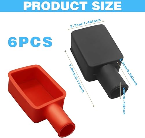 Miniatura 7 de Cubierta de terminal de batería, protector de terminal de batería, cubierta aislante de batería para automóvil, goma suave, postes positivos y