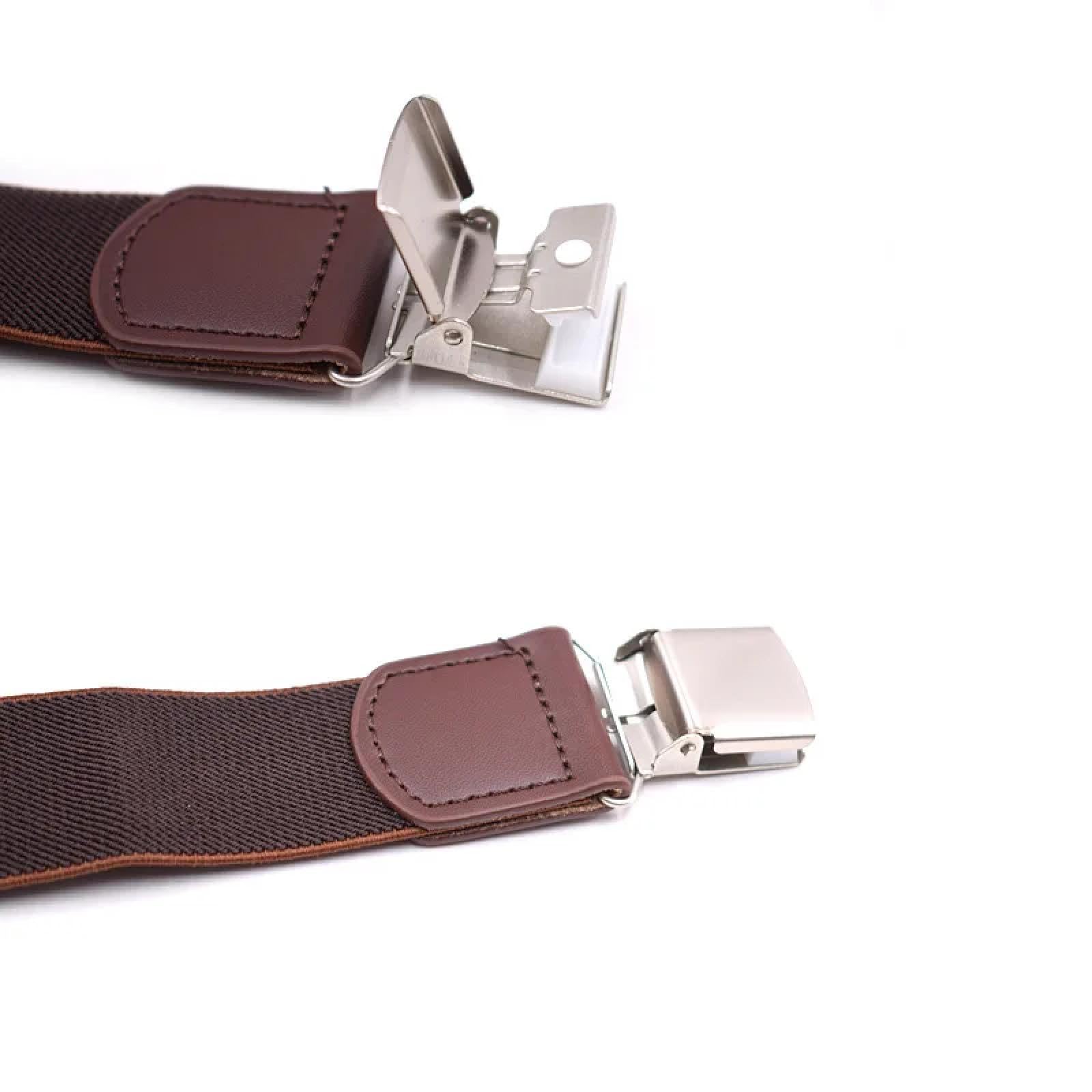 Bretelle Suspender Bretelle da Uomo Bretelle 3 Clip Sospensori Casual in Pelle Cinturino per Pantaloni Regalo per papà Bretelle