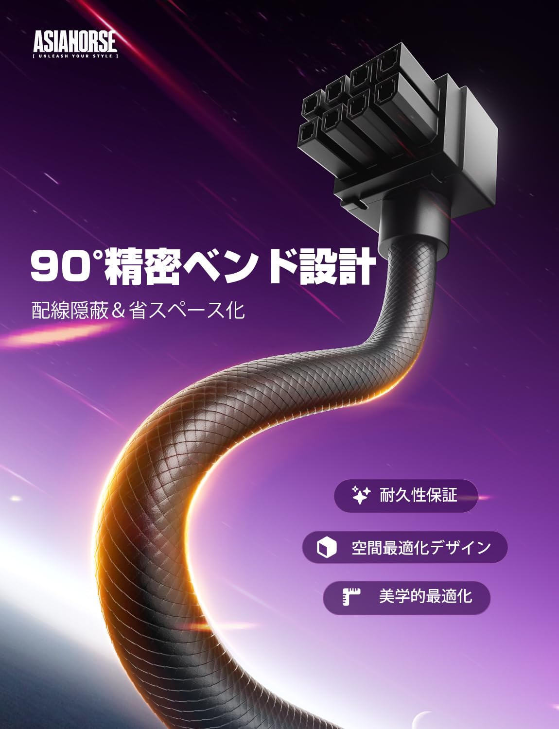 ASIAHORSE HYDRUS グラボ用8ピン拡張ケーブル ブラック 3個 Amazon.co.jp: AsiaHorse Hydrus 8ピン GPU用スリーブケーブル GPU用PC