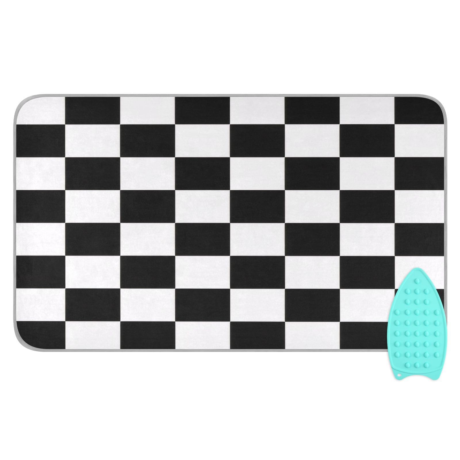 Bulletgxll Checkerboard Ironing Mat Portable Travel Ironing Pad Heat Resistant Ironing Blanket for Washer, Dryer, Table Top, Countertop, Ironing Board (27.6 x 47.2 Inches)