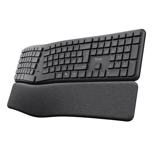 Trust Arvia Tastiera Ergonomica Wireless Silenziosa Italiano QWERTY, Nero