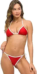 Conjunto Biquíni Marquinha Fita Cortininha Vermelho Verão