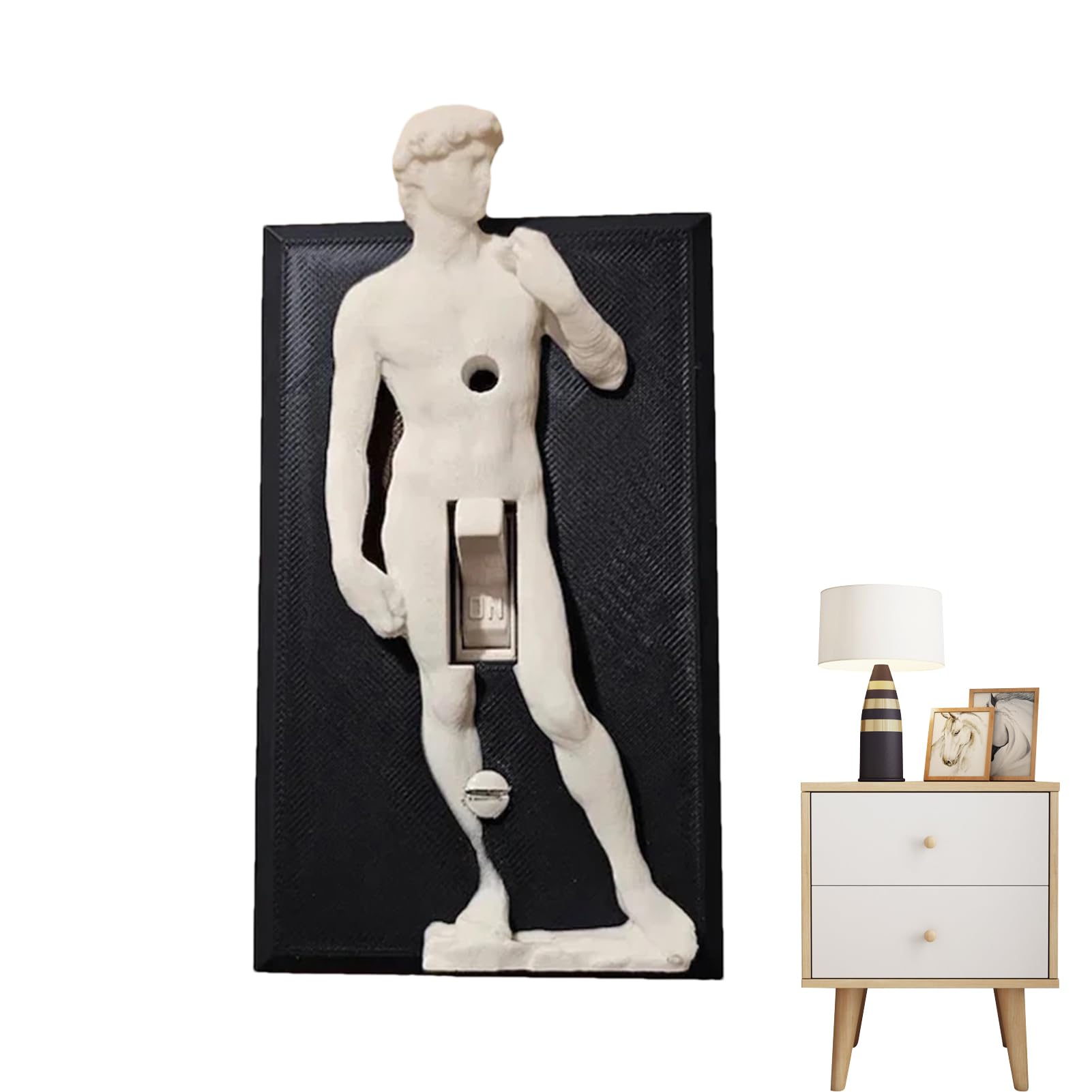 tongfeng Sculpted Light - David Sculpted Wall Plate, Fun Statue of David, Decorative Lightswitch for Wall Home Art Décor