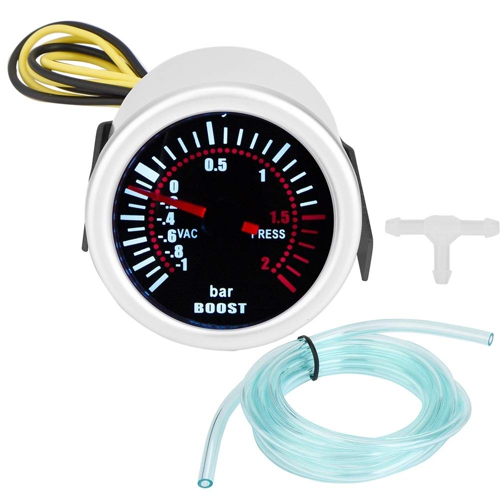 Manometre pression turbo, 2" 52mm Universel LED Bar Manomètre Turbo Mètre Jauge