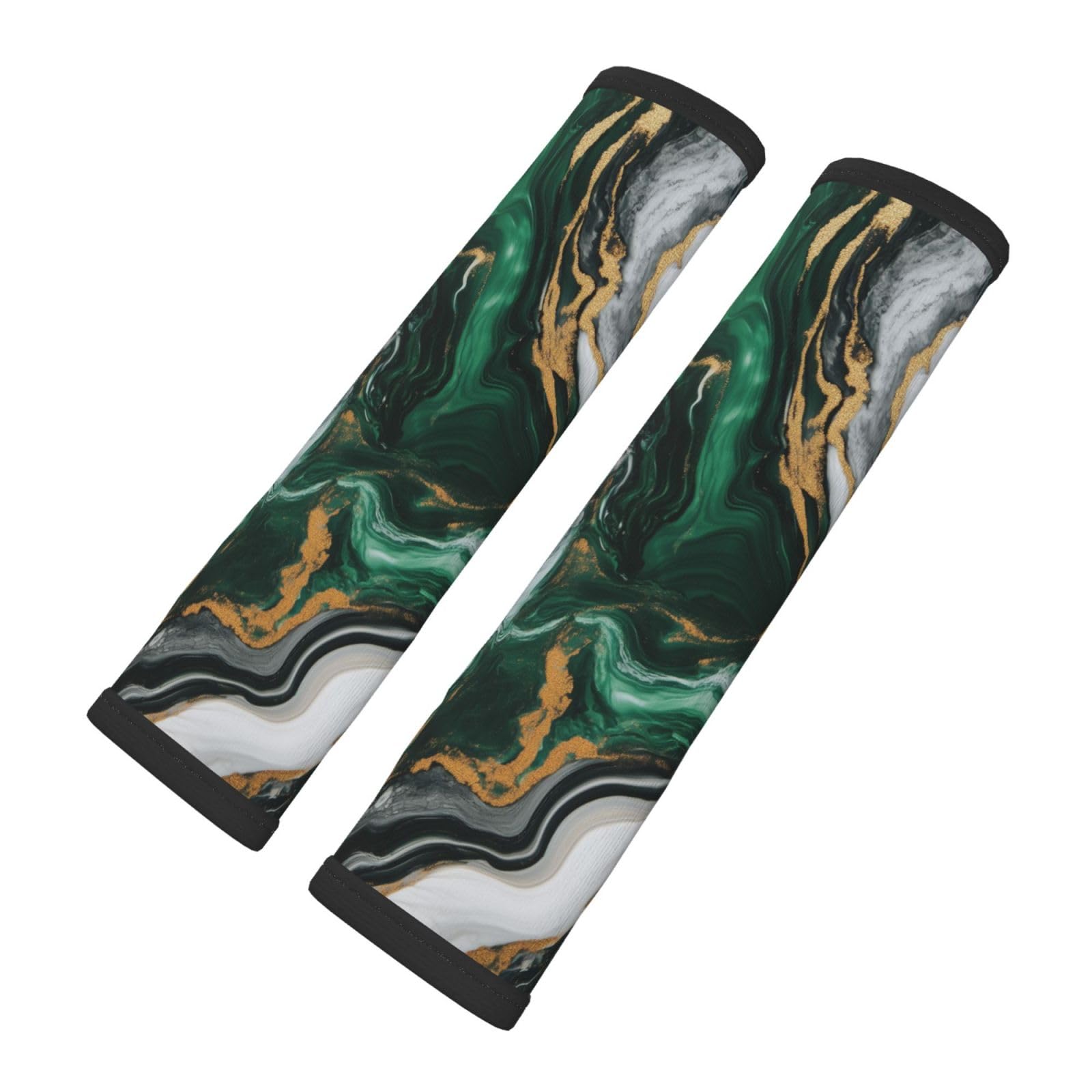 Green White Abstract Art with Gold Car Seat Belt Cover 2 Pack Seatbelt Strap Shoulder Pad Protector Universal Comfort for Car