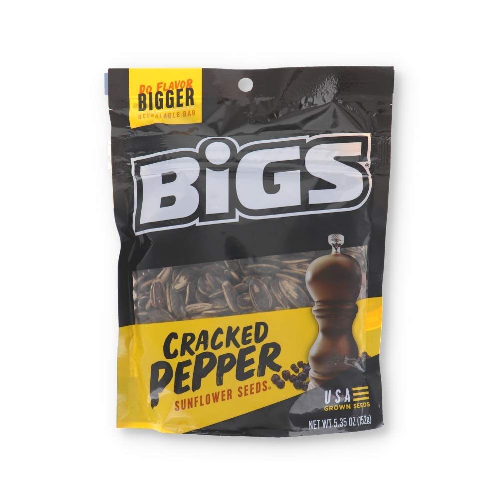 Bigs Cracked Pepper Sunflower Seeds by Thanasi – 5.35 Ounces, Pack of 48