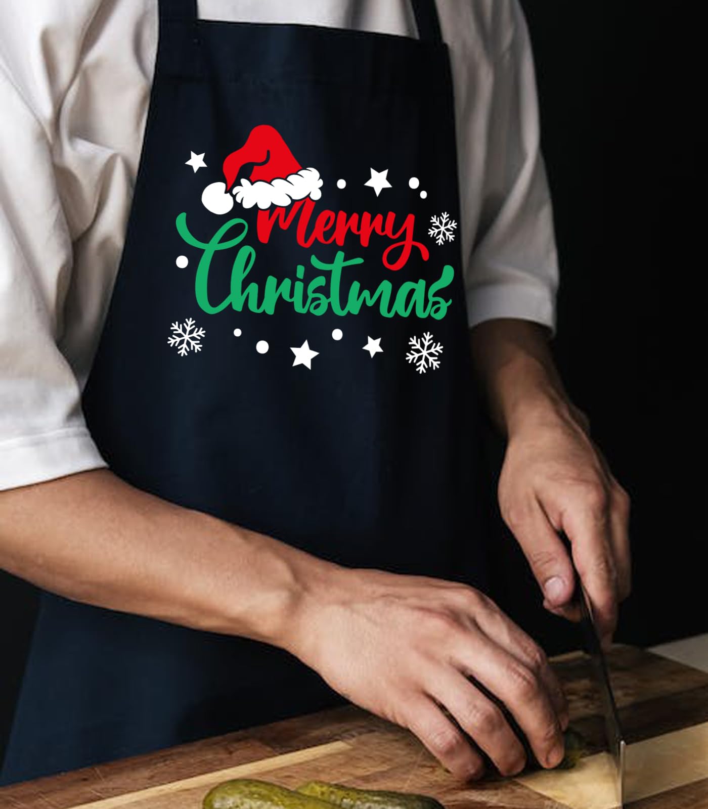 Delantales de Navidad para mujeres y hombres con 2 bolsillos, delantal de chef para hornear, cocinar, barbacoa, regalos de vacaciones para papá y mamá