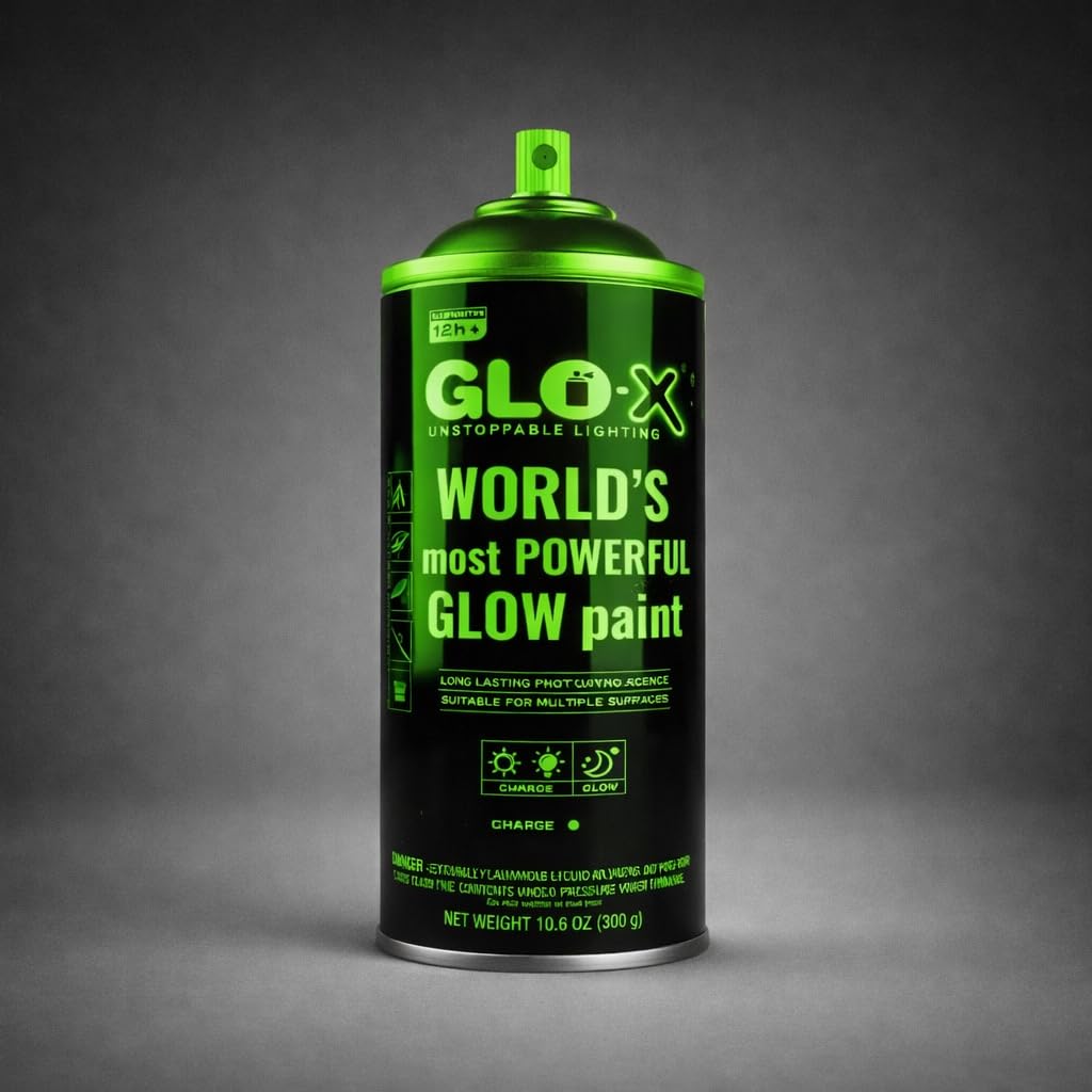 Green Glow in the Dark Spray Paint - Make Christmas Indoor and Outdoor Decorations Glow Neon Fluorescent in the Dark - Metal Plastic Fabric