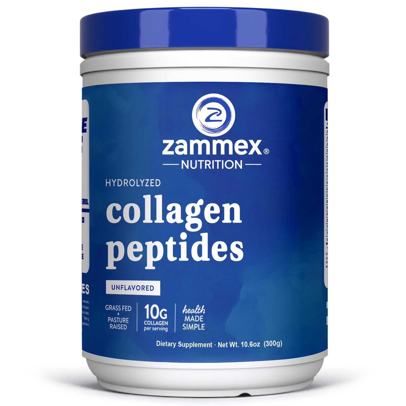 Zammex Premium Collagen Peptides Powder,Hydrolyzed Collagen Peptide for Women Men,Support for Hair Skin Nails, Joints Health,Grass Fed,Non-GMO,Keto Friendly,Gluten-Free,Easy to Digest,30 Servings
