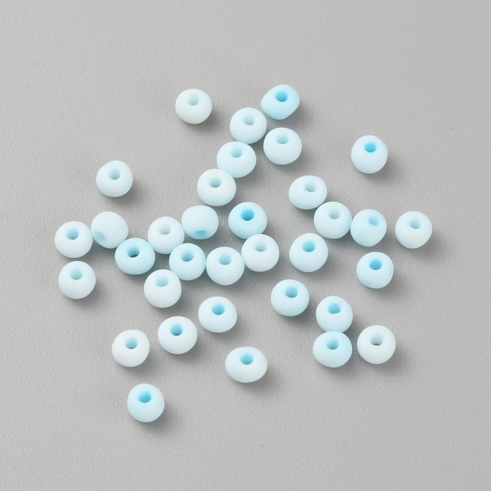 Craftdady 1320pcs Glass Seed Beads Light Blue Matte Mini Glass Beads 3mm for Women Girls DIY Bracelet Necklace Making Crafting