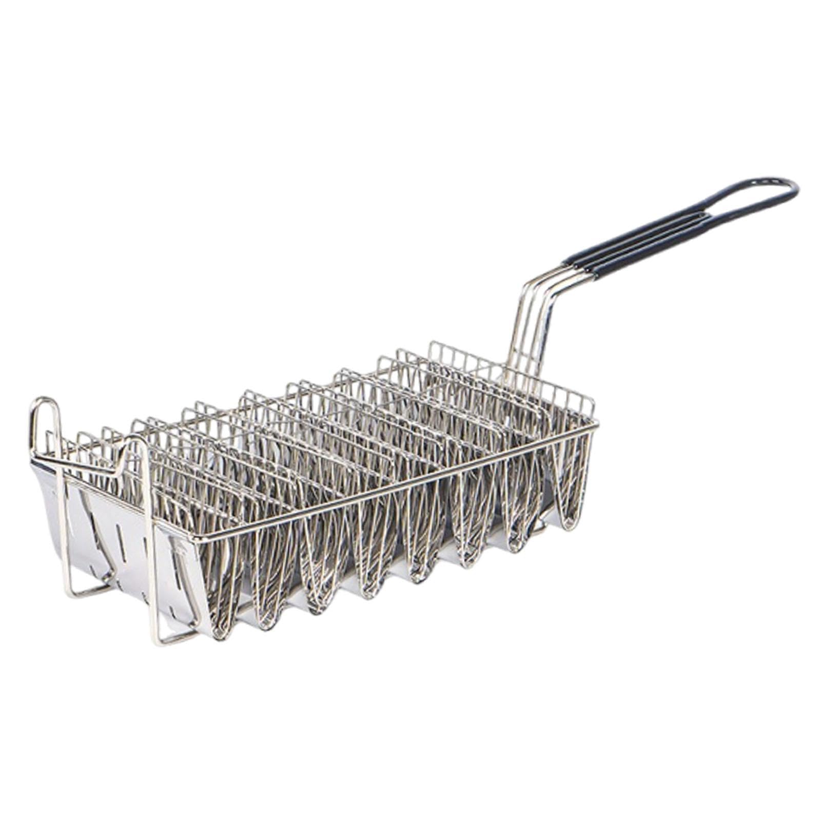 Sharplace Taco Basket, Cesta para Freír Taco, Cesta Profunda con Mango Ergonómico, Acero Inoxidable y Hierro, Diseño Versátil para Tacos, Tortillas, Reuniones, Fiestas, 8 Compartimento