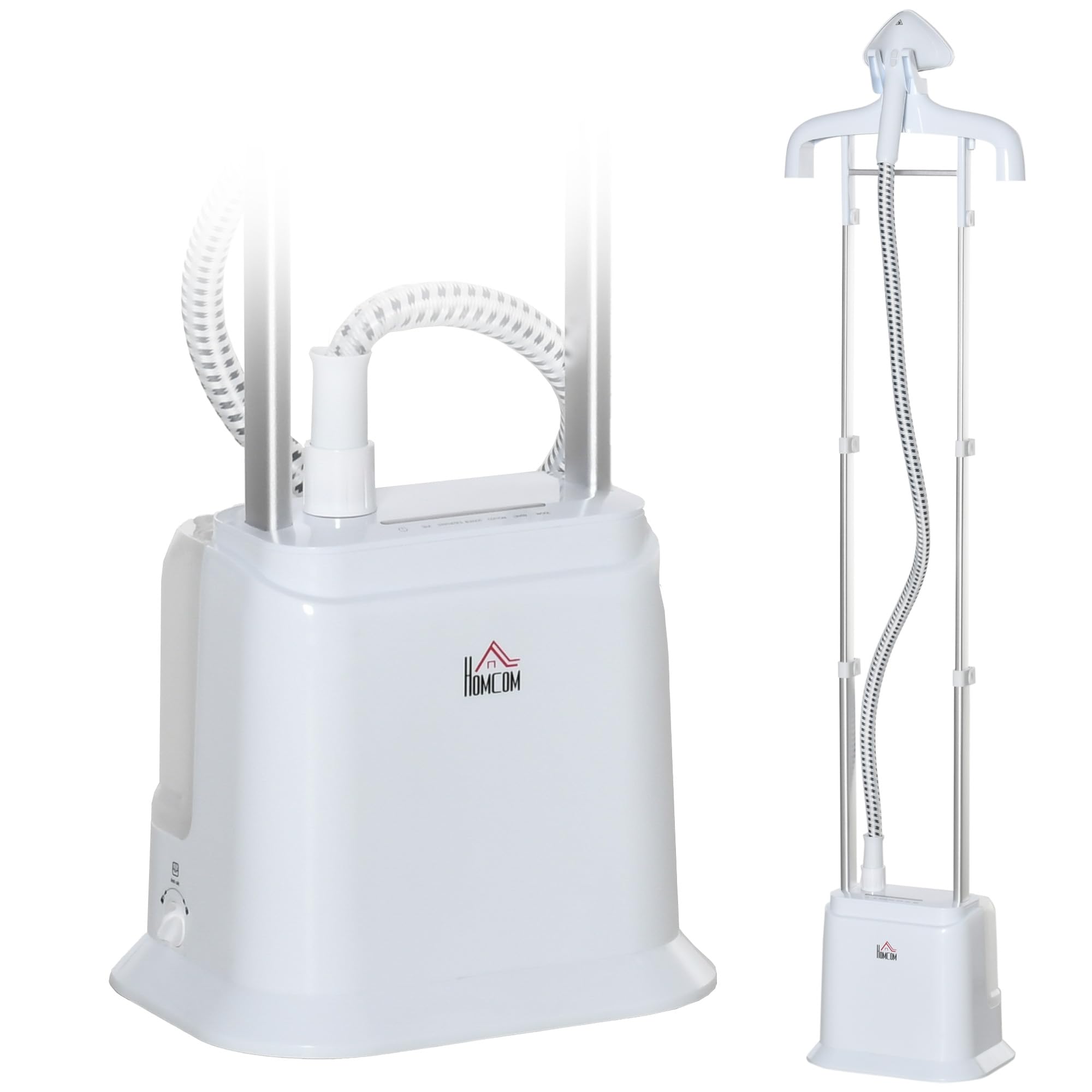 HOMCOM 1.7L Upright Clothes Garment Steamer - 6 Steam Settings - White