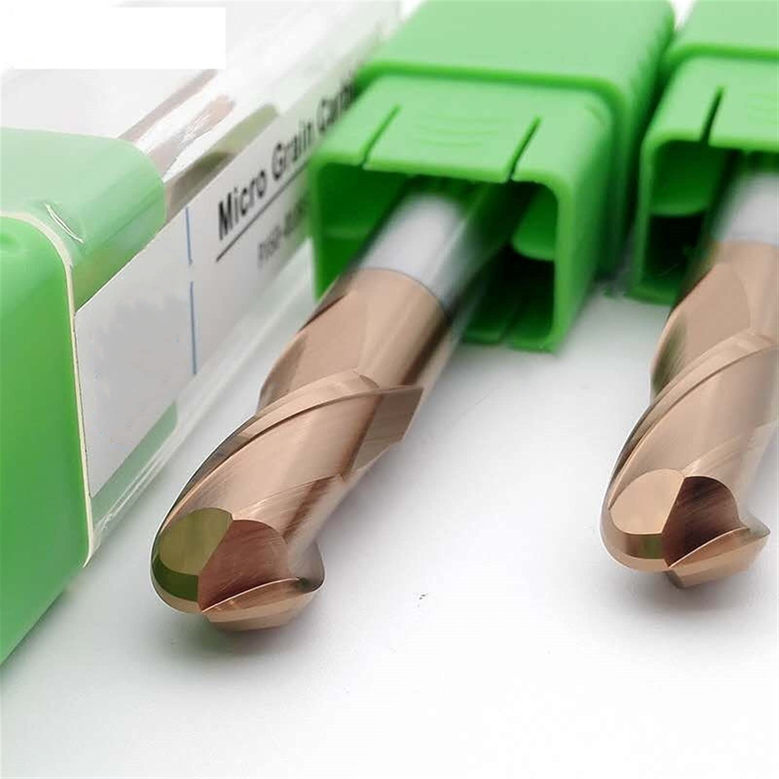 Fresa de carburo HRC65, Punta esférica, 1, 2, 4, 5, 6 y 8 mm, 2 Flautas, Fresa de carburo, Revestimiento de aleación, Herramienta de Corte de Acero de tungsteno(R6.0x12dx100l)