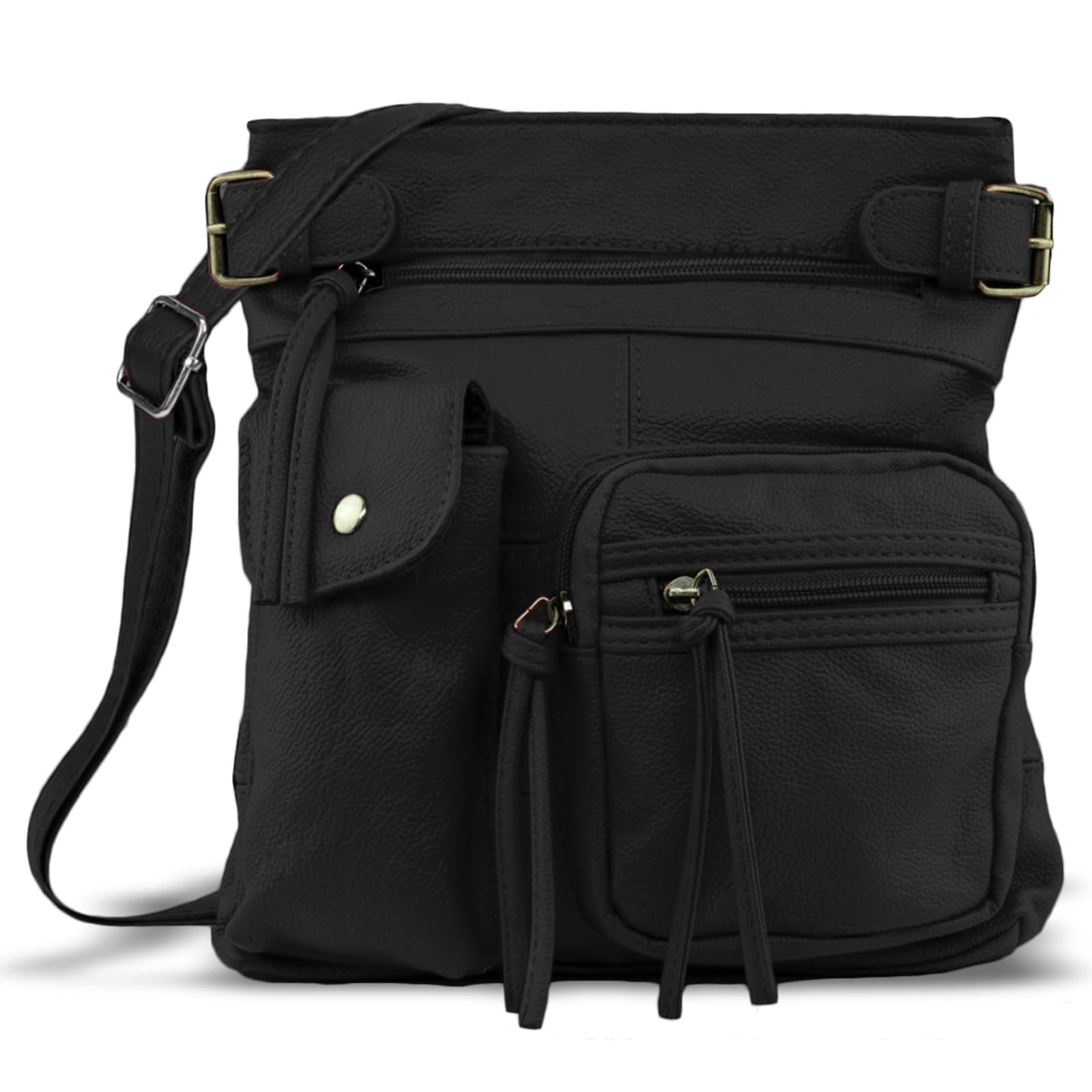 Krediz Leather Crossbody purses for Women, Soft & Durable Purses for Women Trendy, Multi Pocket travel bag, Adjustable Strap