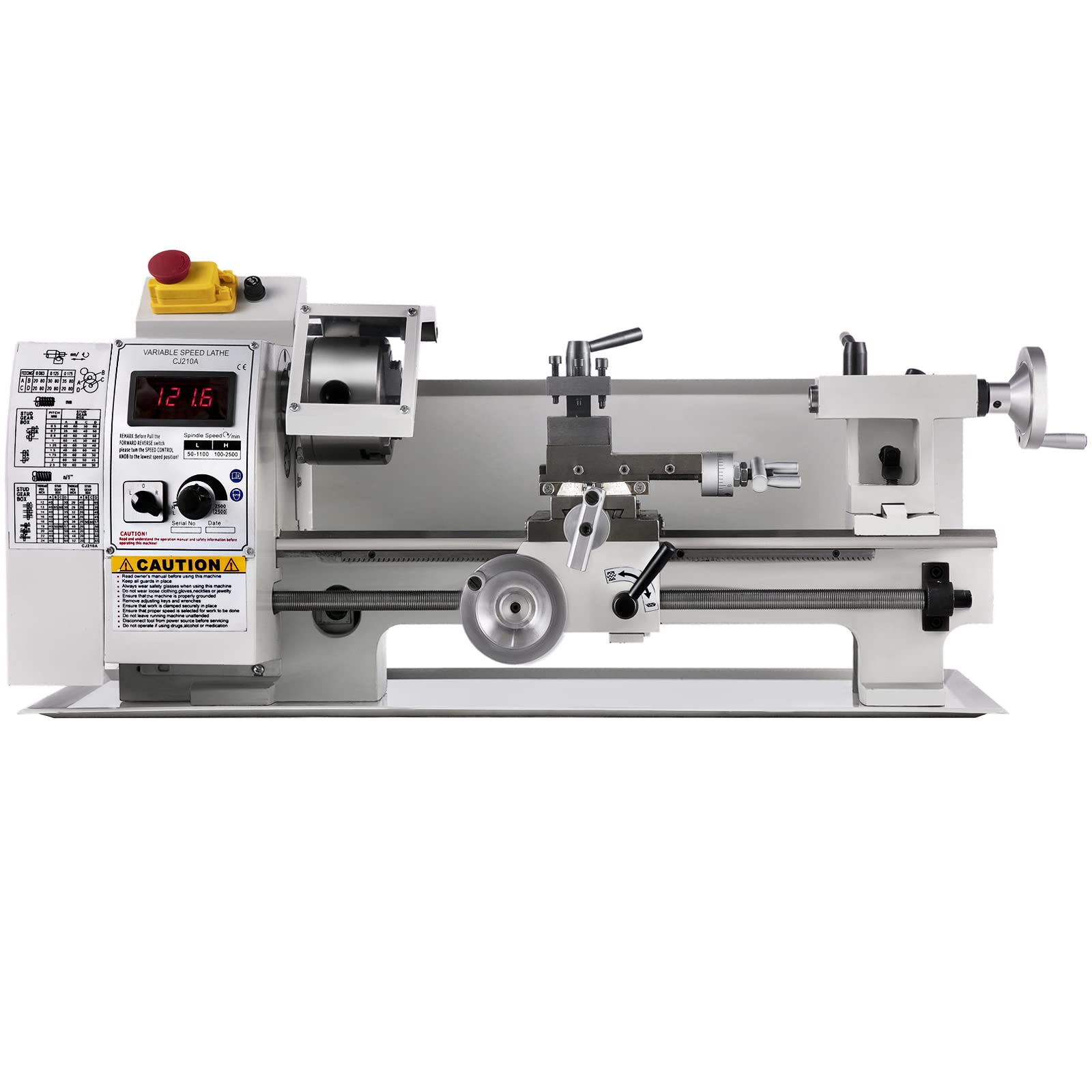 VEVOR Mini Metal Lathe 8x14inch, Metal Lathe Machine 2250PRM Variable Speed Change Precision