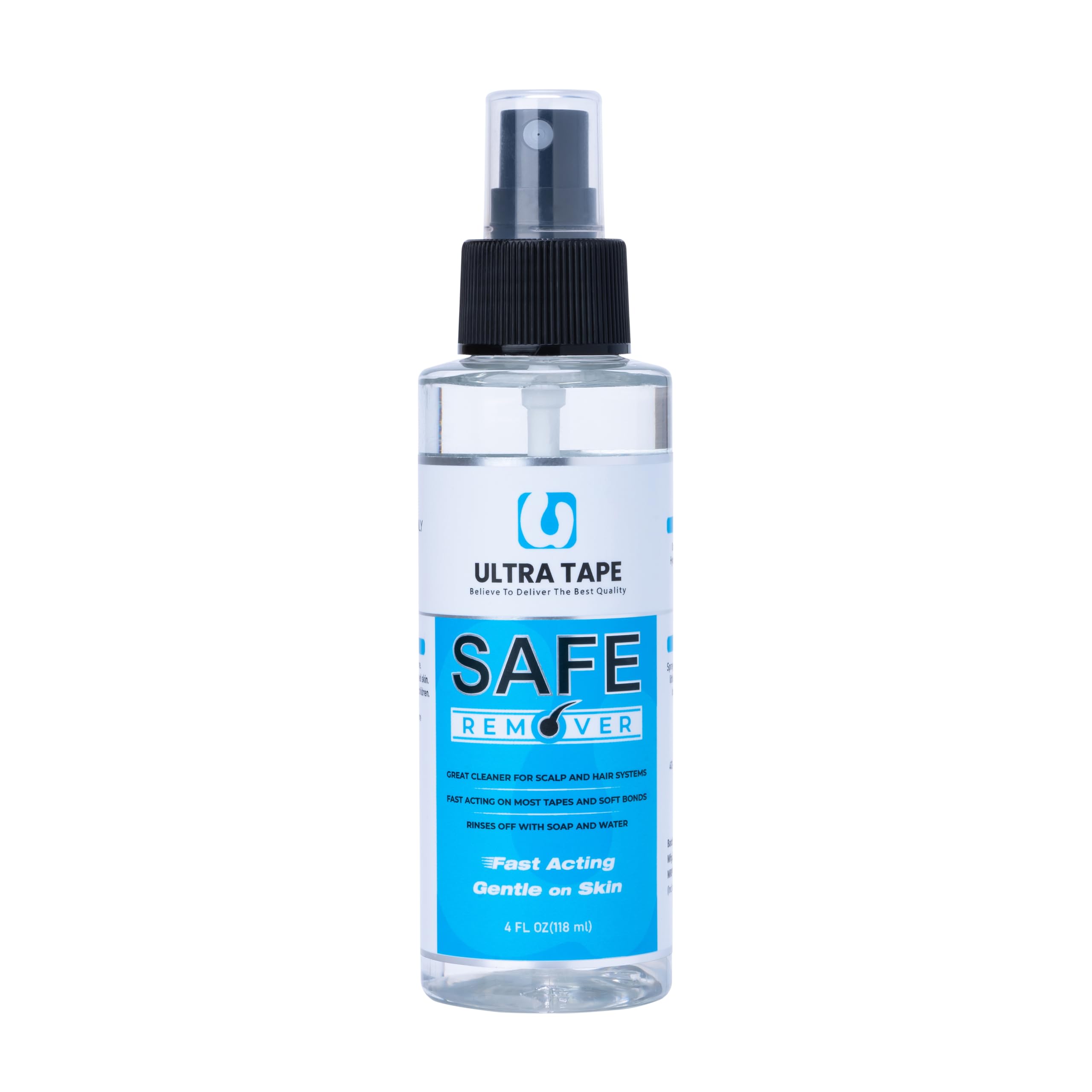 Safe Hold | Safe Remover | Glue Remover Spray For Hair Lace Wigs Toupees And Hair Patches | Fast-Acting | Skin Safe | Citrus Flavor | (Pack Of 1) (118 ML)