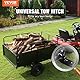VEVOR Schwerlastbarer Rasentraktor Kippanhänger mit 340 kg Tragkraft, Anhängevorrichtung mit Kippbarer Ladefläche, Anhänger mit abklappbaren Seitenwänden, Schwarzer ATV UTV Kippanhänger Anhänger