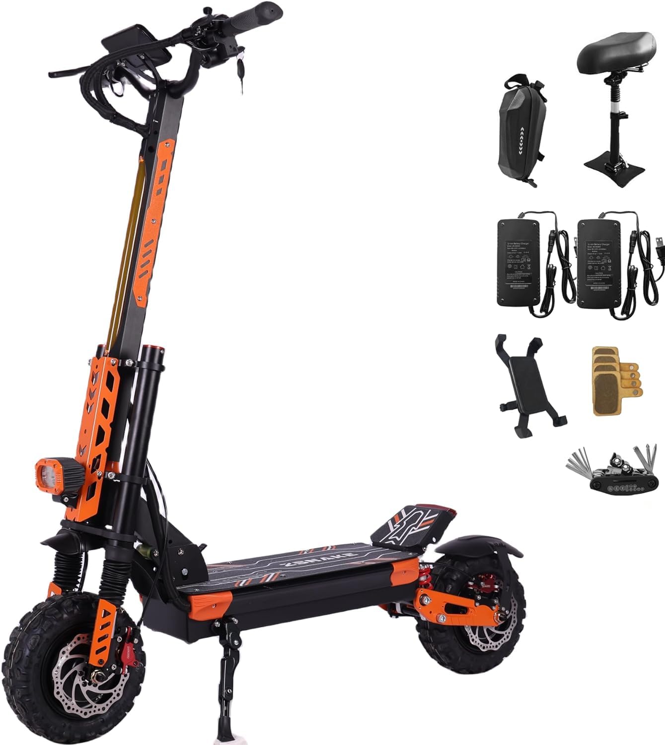 Electric Scooter for Adults 5600W Dual Motor Up to 52MPH, 60V 30Ah Battery Range to 60+ Miles, Fast E-Scooter with 11 inch Tubeless Off-Road Tires and a Removable Seat