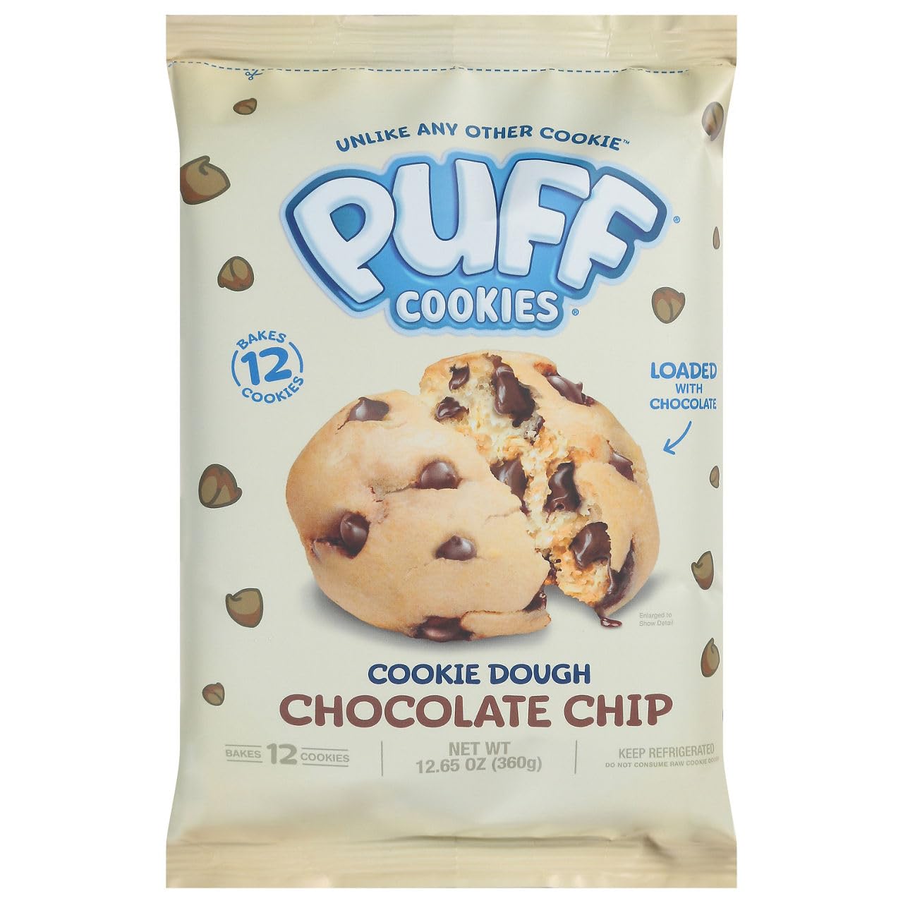 Puff Cookies, Chocolate Chip Cookie Dough, 12.65 Ounce