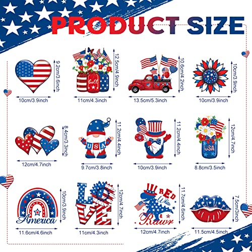 Set 12 imanes decorativos patrióticos para refrigerador miniatura 2