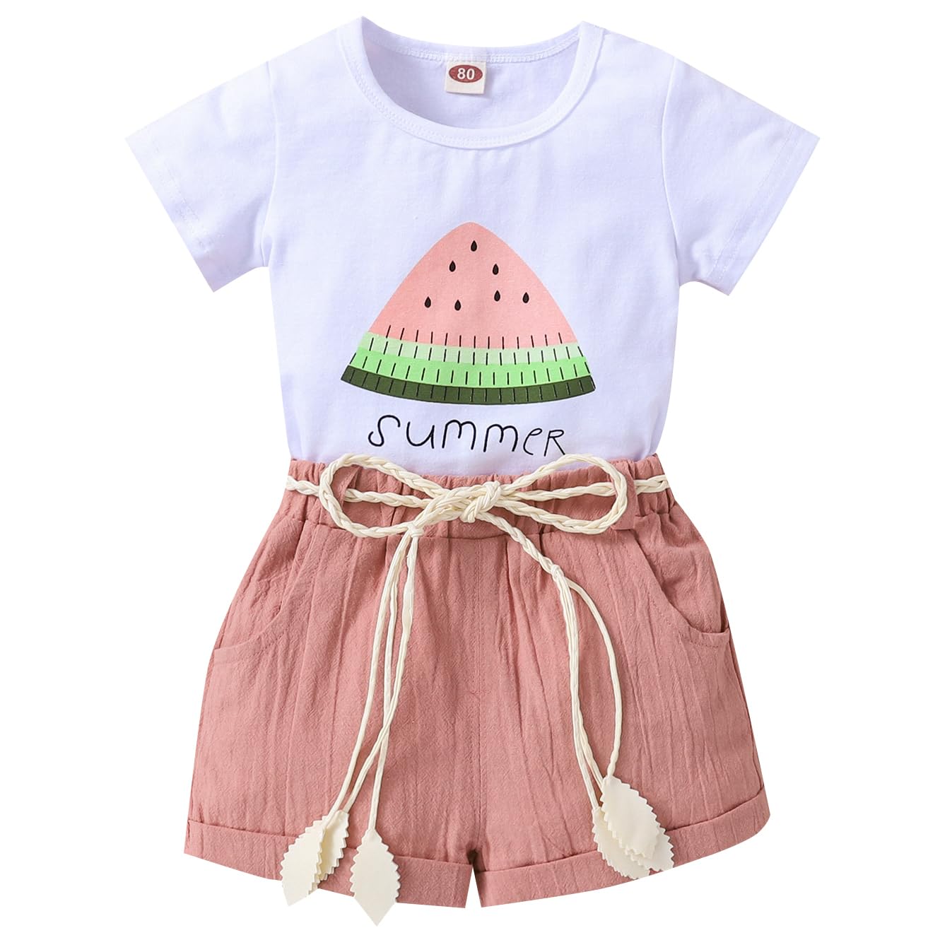 Toddler Baby Girls Clothes Short Sleeves T-Shirt Tops Shorts Cute Summer Outfits Set