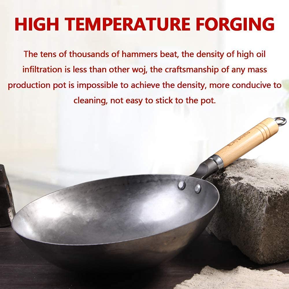 Amazon｜中華鍋炒め、蓋付きノンスティック鋳鉄鍋鍋20 36cm滑り