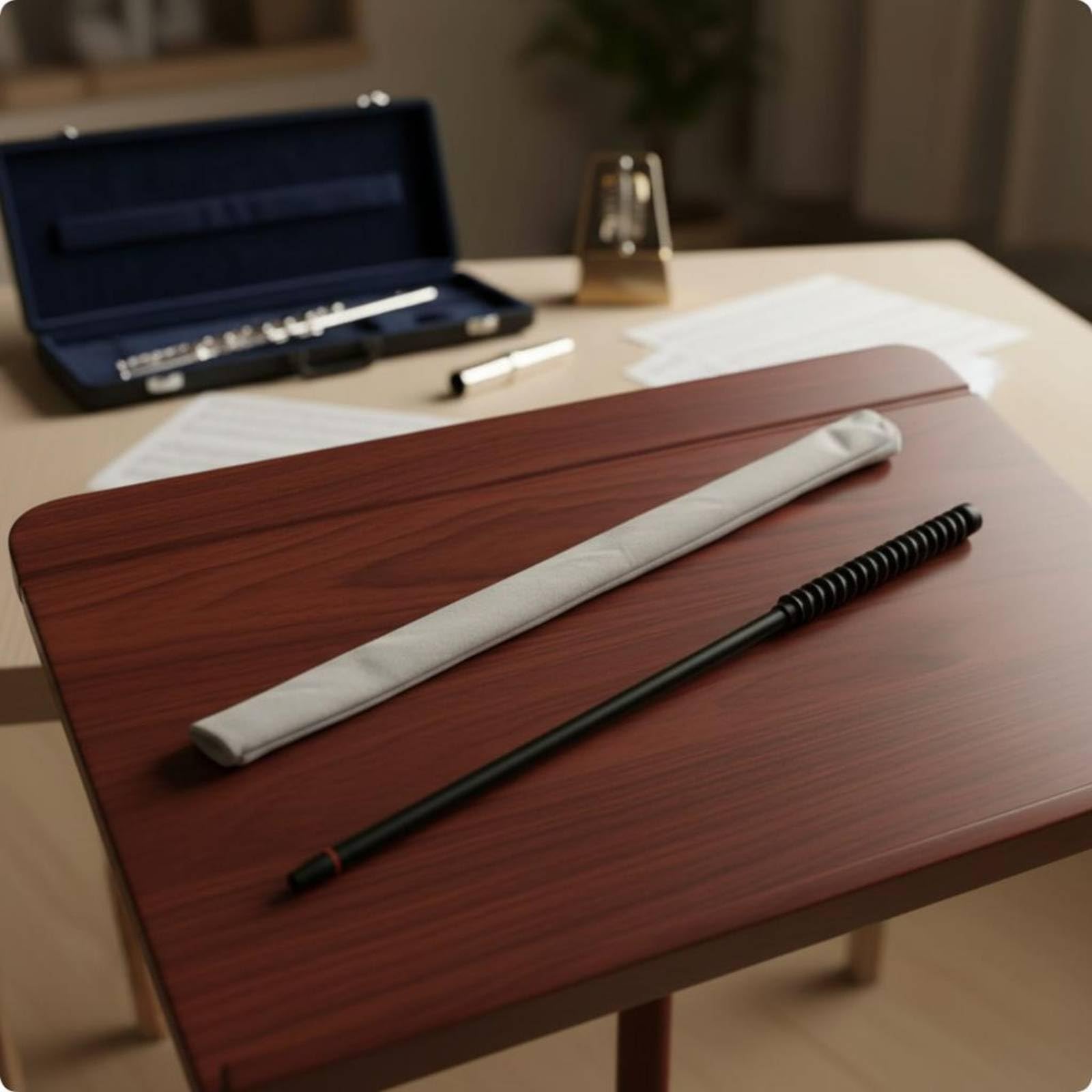 Amagogo Bacchetta Pulizia Flauto Scovolino Strumento Cura Strumenti a Fiato Accessorio Musica Manico Ergonomico a Spirale Copertura in Microfibra Doppia