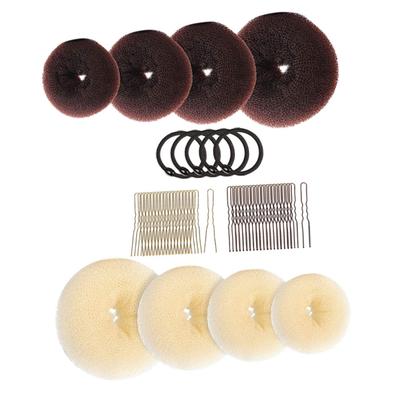 VICASKY 1Set Bun Donut Hair Bun Makers U Shaped Pins Hair Ties for Women Versatile Hair Styling Tools for Easy Updos Chic Hairstyles