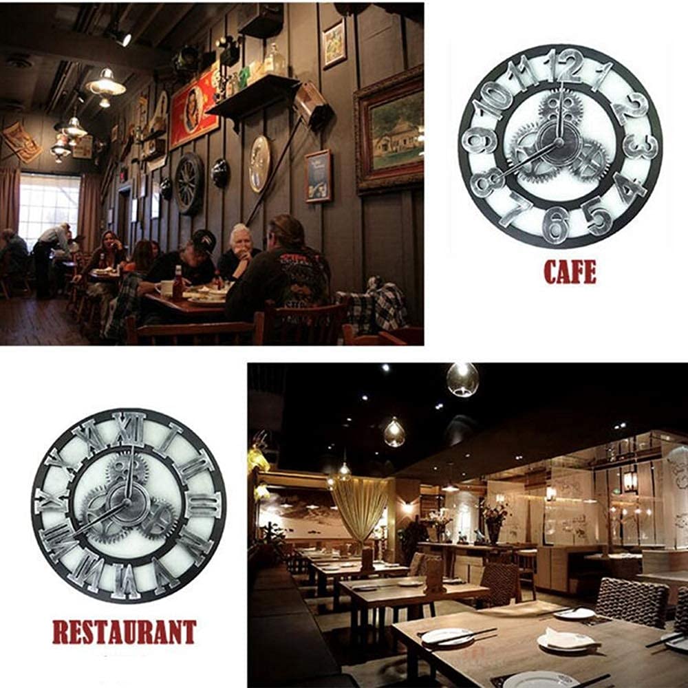 Reloj de Pared, Estilo Industrial Retro, Relojes de Pared con Engranajes, decoración Creativa de Restaurante Americano, Adornos de Estilo Industrial de Gran tamaño, decoración de p