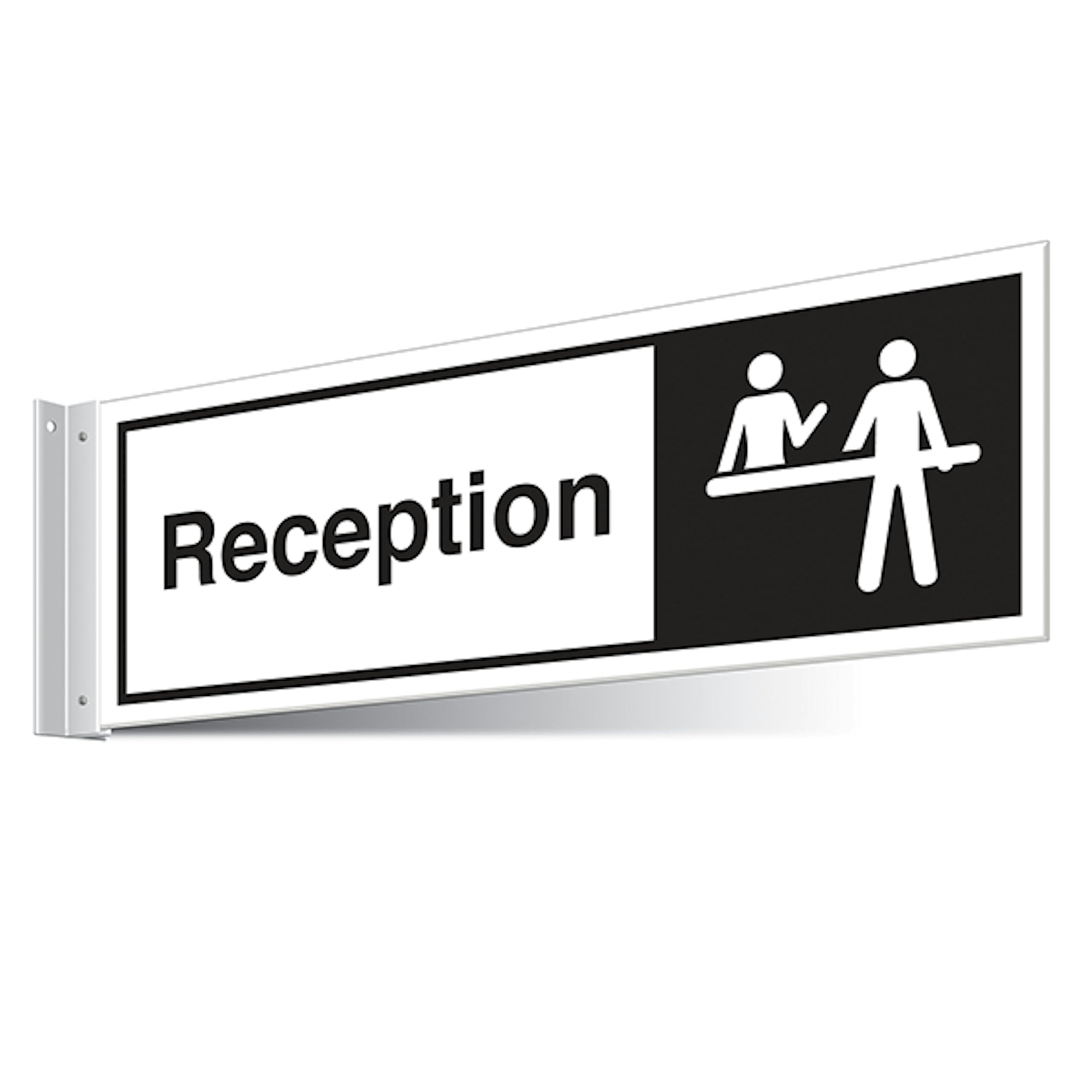 V Safety Reception Corridor Sign - Landscape Symbol 450 x 150 mm - 3mm Indoor Palboard Safety Sign