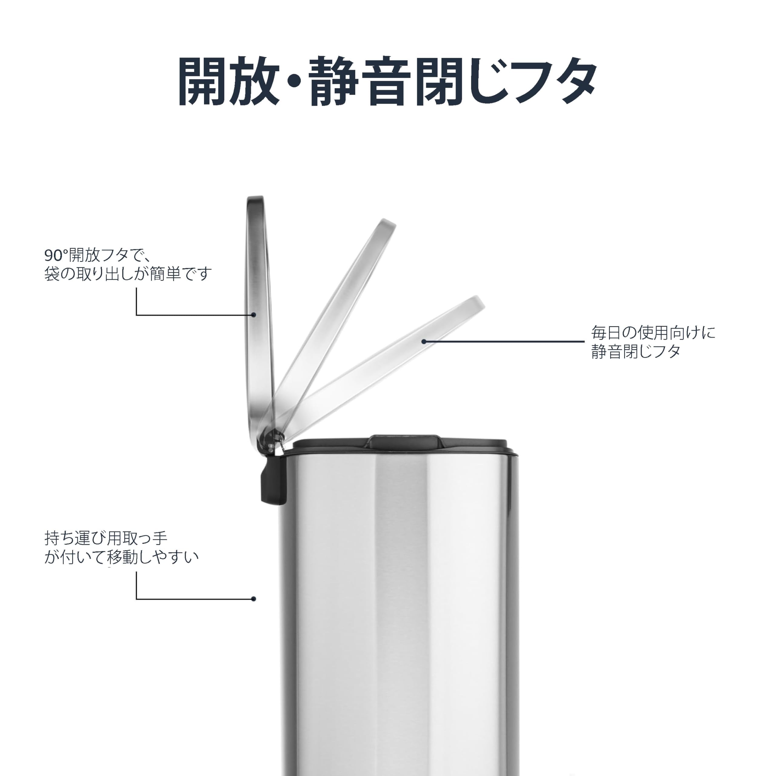 ゴミ箱 50L(50リットル) ソフトクローズ 静音 ふた付き ペダル付き Amazon｜ゴミ箱 50L(50リットル) ソフトクローズ 静音 ふた付き
