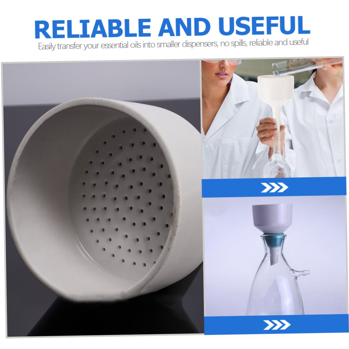 BELLIFFY Laboratory Funnel Food Flask Pottery Funnel Labs Funnel Strainer Food Funnels Buchner Funnel Labs Filtration Funnel Laboratory Tool Funnel for Students Oil Funnels White Ceramics