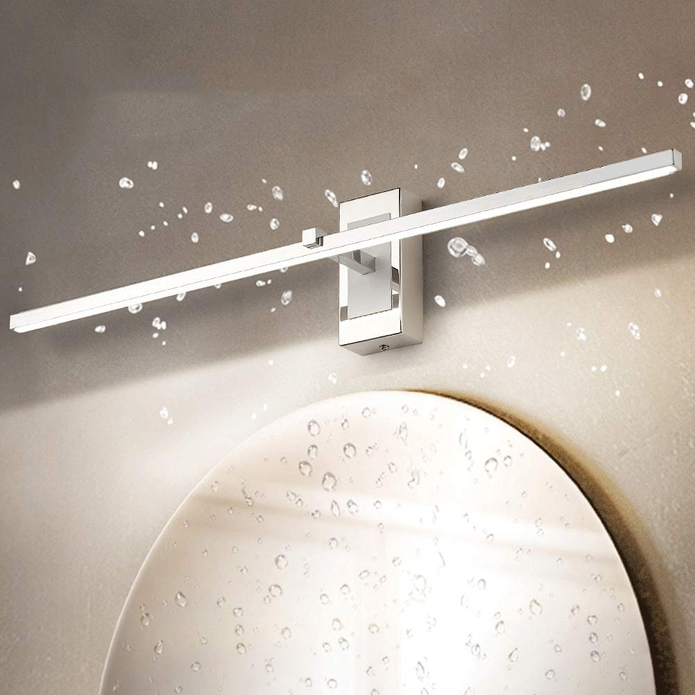 Luz espejo baño, luz frontal espejo LED 8W 46CM IP44 para, lámpara espejo tocador blanco cálido 3000K, iluminación frontal maquillaje baño Pantalla acrílica, a prueba salpicaduras