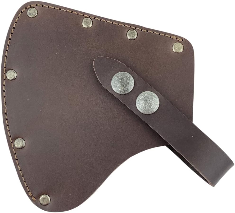 Camper Axe Head Sheath, Protector Case, Hatchet Blade Safety Sleeve, Camping Accessories, Lumberjack Outdoors Essentials, Full Grain Leather, Handmade, Bourbon Brown