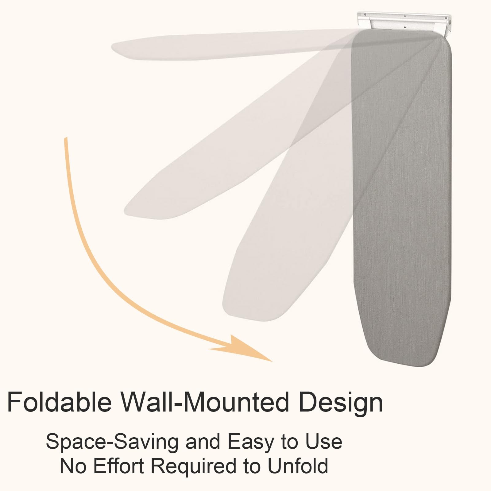 Mesa Planchar Plegable de Pared, Compacta y Compacta Tabla de Planchar para Lavandería, Ironing Board con Soporte Metálico