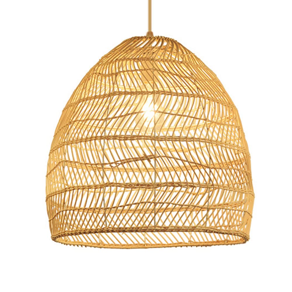 LYMSXAZOU Natural Rattan Chandelier Hand-Woven Pendant Light Retro Japanese Style Chandeliers Nostalgic Creative Hanging Lamp Chinese LampShade Bedroom Living Room Cafe Ceiling Lights
