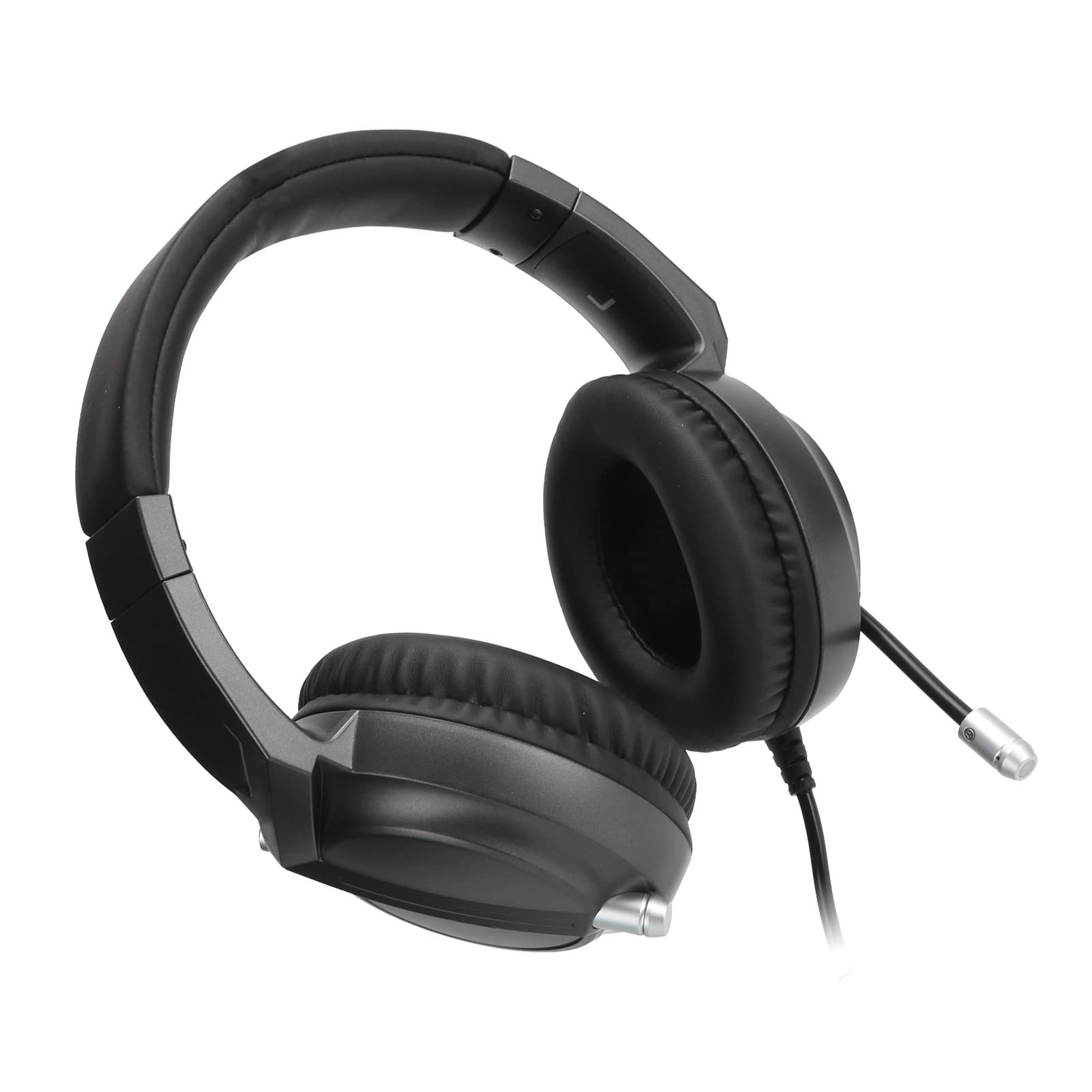 Casque D'écoute de Jeu Supra-auriculaire Filaire à Réduction de Bruit avec Effet de Lumière RVB AX365 Oreillettes Confortables Son Surround 7.1 Canaux Élégant pour Le Travail Cours en Ligne (Noir)