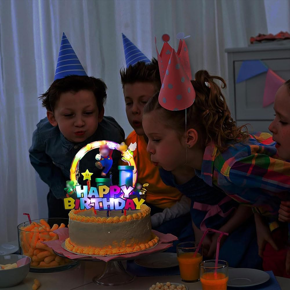 Décoration de gâteau pailletée de dessin animé, Décorations de gâteaux d'anniversaire et de muffins sur le thème des jeux vidéo, Décorations fêtes d'enfants - 2