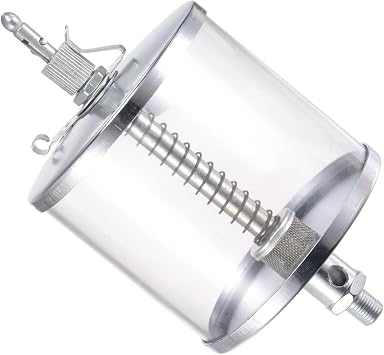 Needle Valve Type Oil Cup, | M10x1 Thread 400ml | Carbon Steel Plating Oil Dispenser Lathe Machine Power Accessories - Applications for Industrial Lubrication, 1-Piece