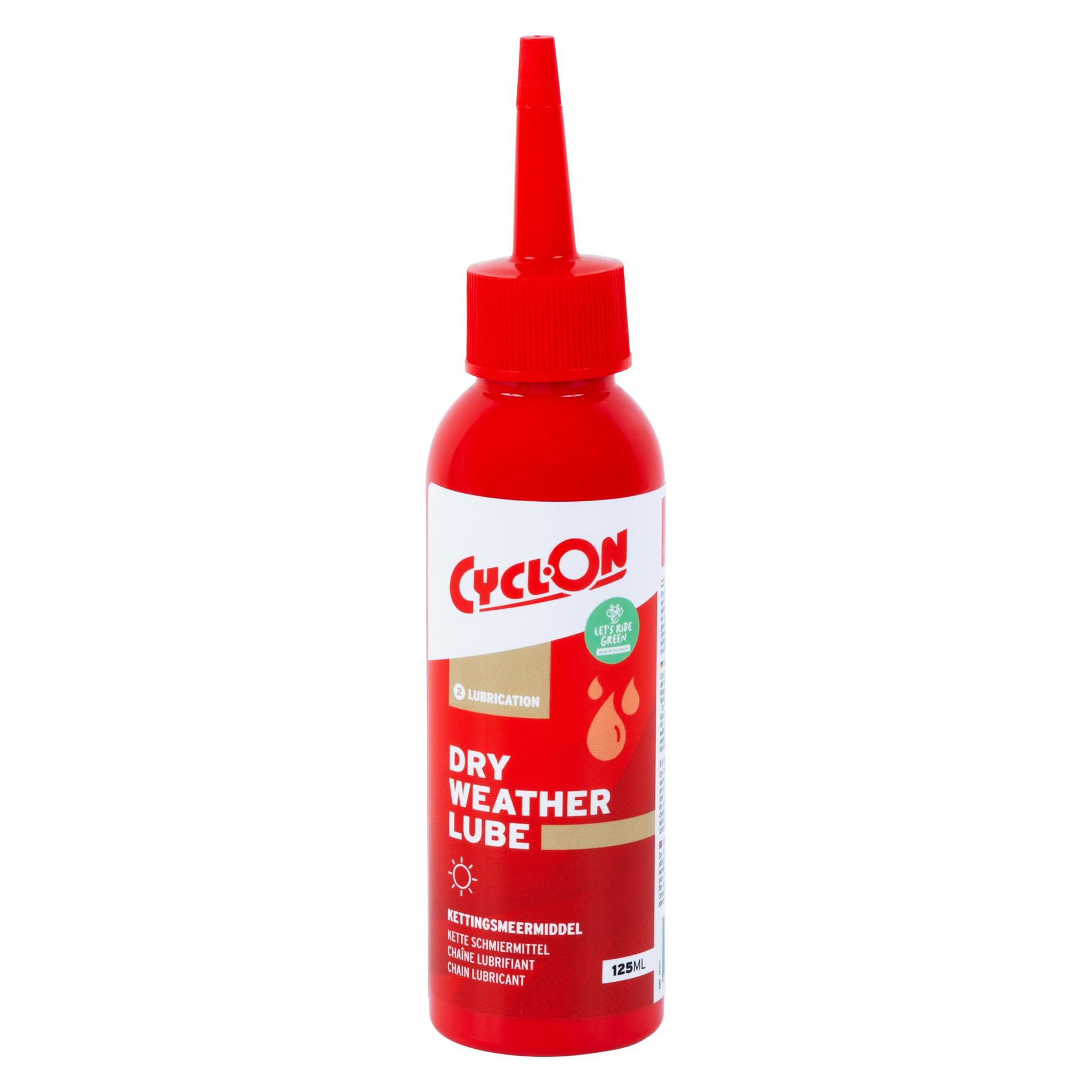 Cyclon Dry Weather Lube | Biodegradable Low‑Friction Bicycle Chain Lubricant for Dry Conditions & Indoor Riding | Dirt‑Repellent Formula for Road, MTB & Gravel Bikes | 125ml