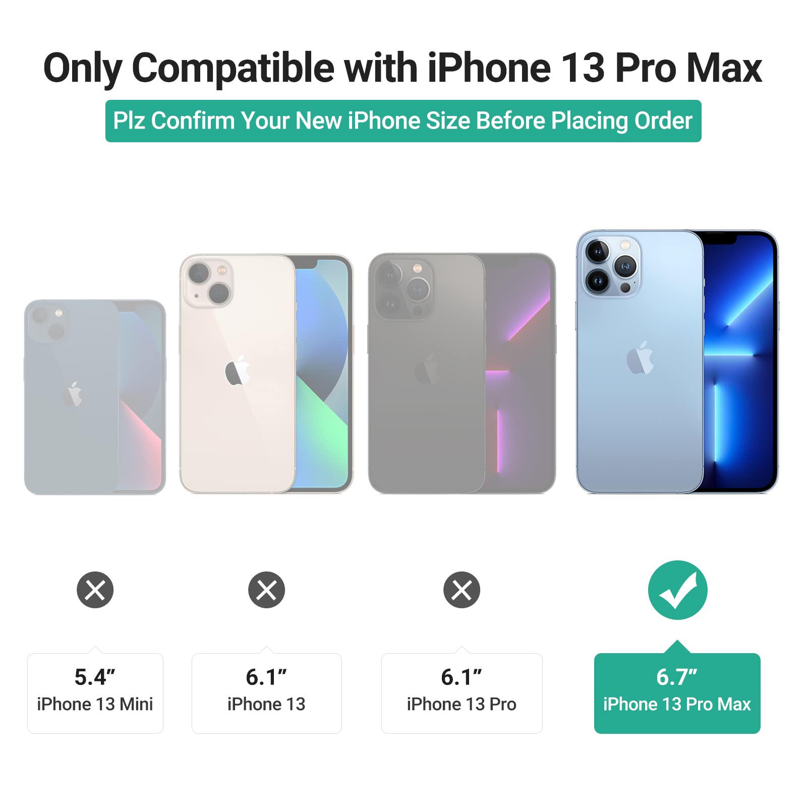 GOODVISH Cover Trasparente con Cordino per iPhone 13 PRO Max 6.7'',Custodia con Regolabile Collana per iPhone 13 Pro Max, [Antiurto] [AntiGraffio] [Antiscivolo] Case con Laccio Tracolla，Arcobaleno