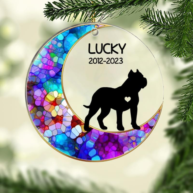 Miniatura 2 de Adorno conmemorativo personalizado de Presa Canario, personaliza el nombre de tu perro y razas de perro, adorno para perro, regalo de condolencias