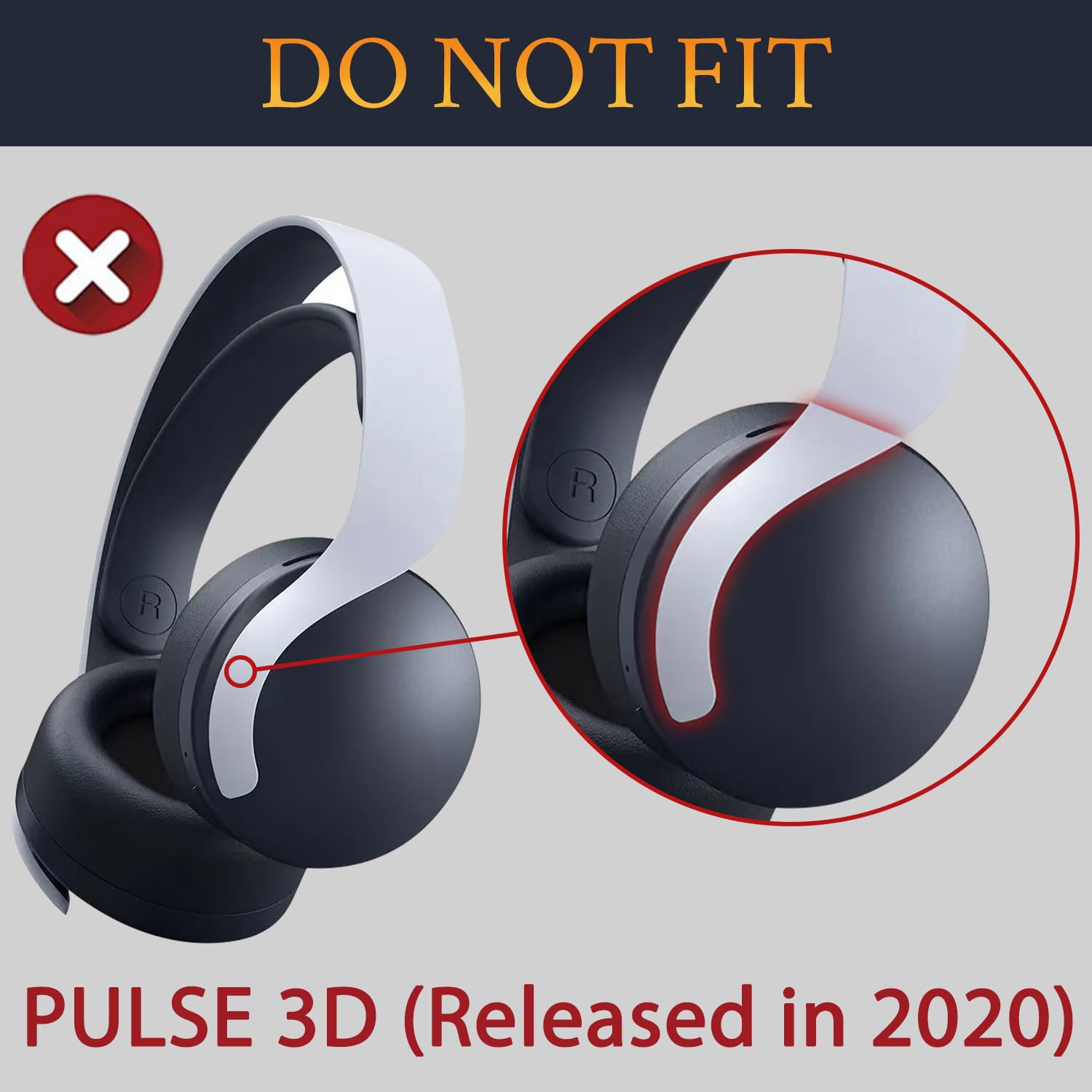 SOULWIT Almohadillas de Gel Refrigerante para Sony Playstation PS5 Pulse Elite Inalámbricos Auriculares, Almohadillas con Espuma de Aislamiento de Ruido - Negro