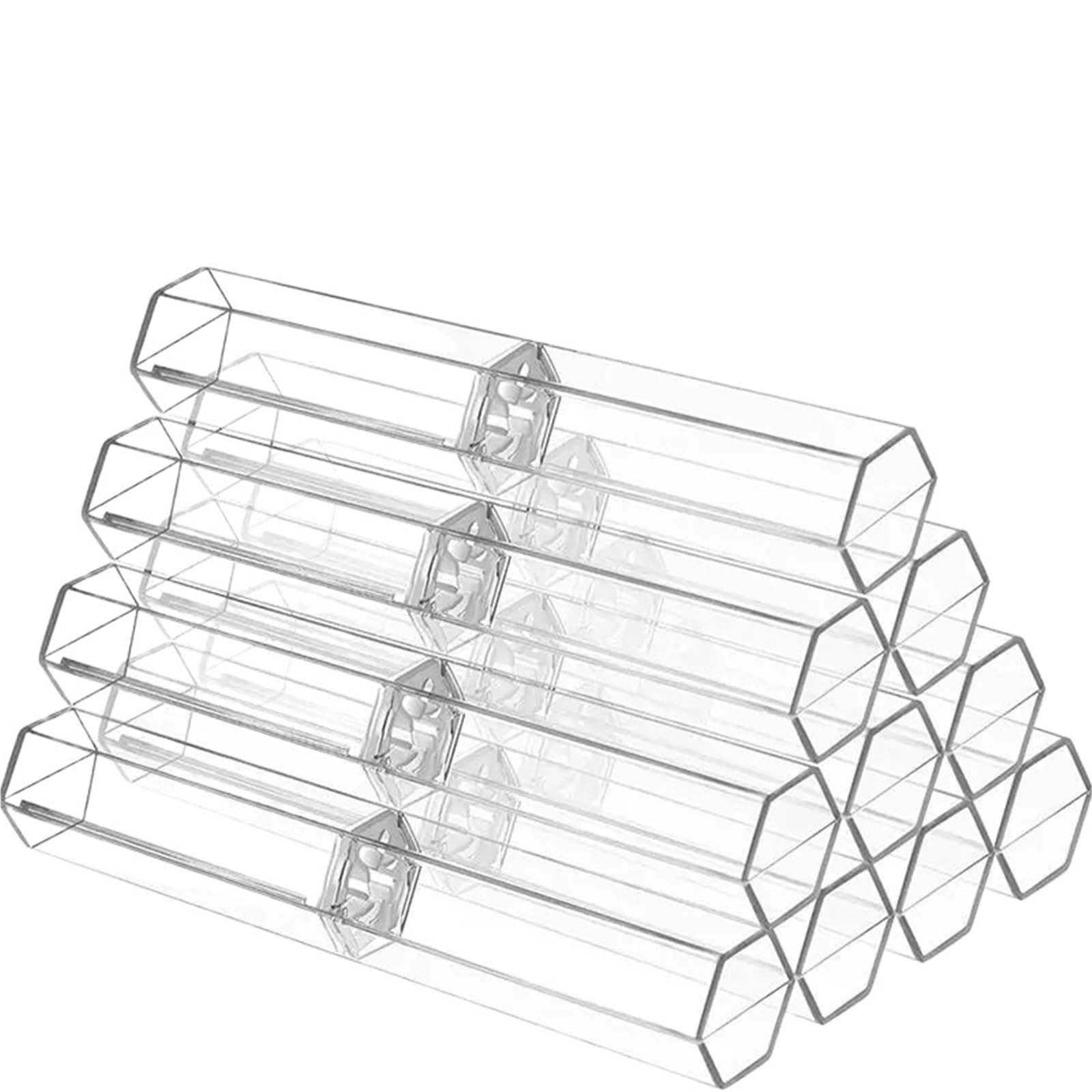 WEOKDFHA Clear Pencil Holder 10 Pcs Clear Pen Boxes Ballpoint Case Pencil Storage Container Hexagon Single For Office