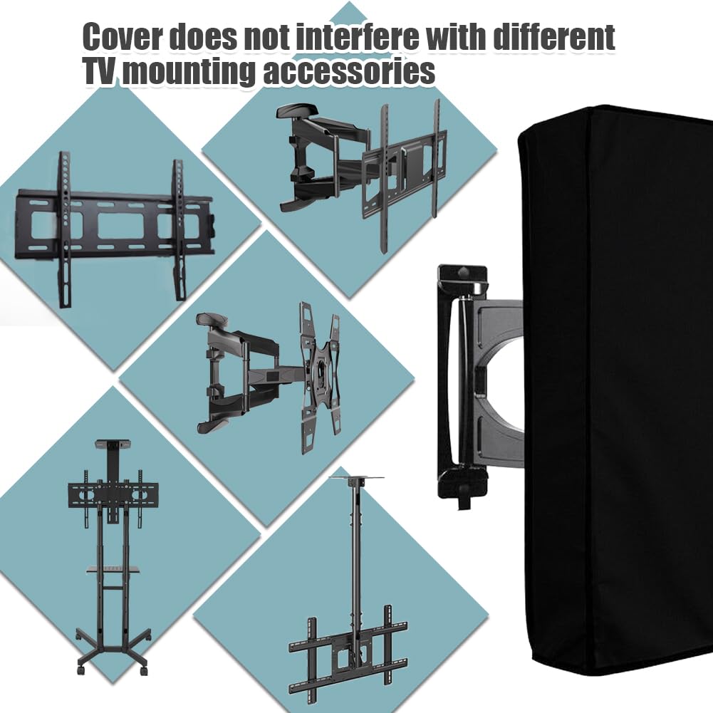 Mayhour, copertura per TV da esterni, resistente, impermeabile, con guarnizione inferiore, resistente al calore, resistente alle intemperie, antipolvere, anti UV, resistente ai raggi UV (60-65 cm)
