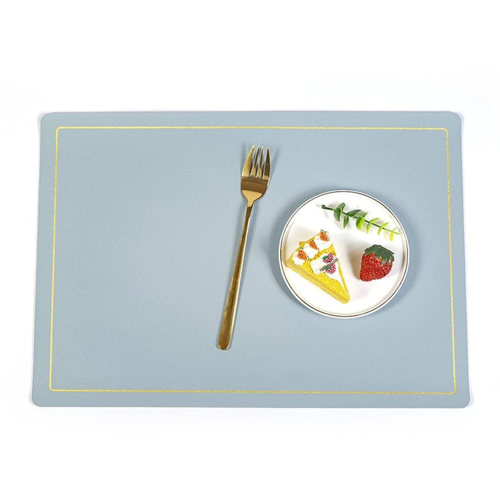 Set de table chic gris bleu et or pour décorer votre salle à manger