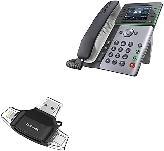 BoxWave Smart Gadget Compatible with Poly Edge E320 - AllReader SD Card Reader, microSD Card Reader SD Compact USB - Jet Black